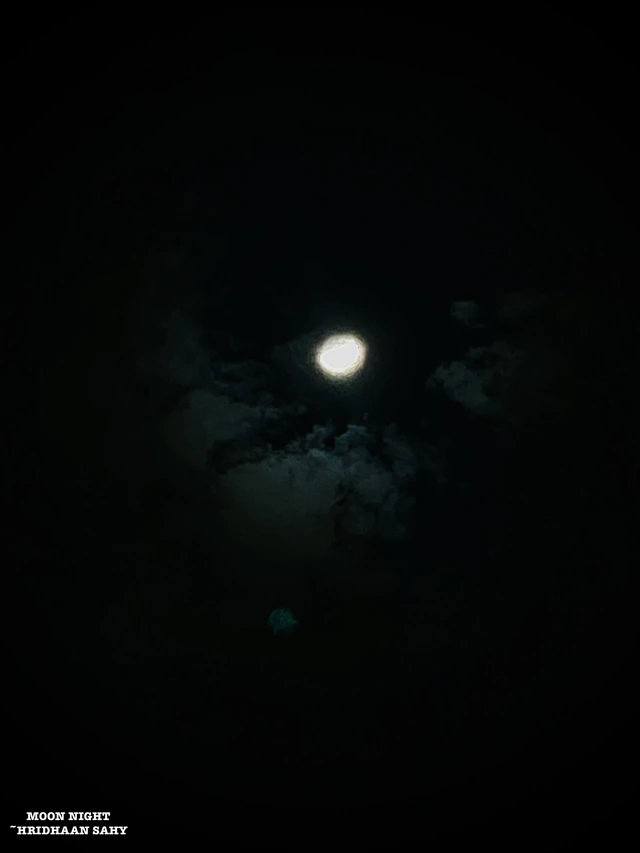 The Moon behind clouds